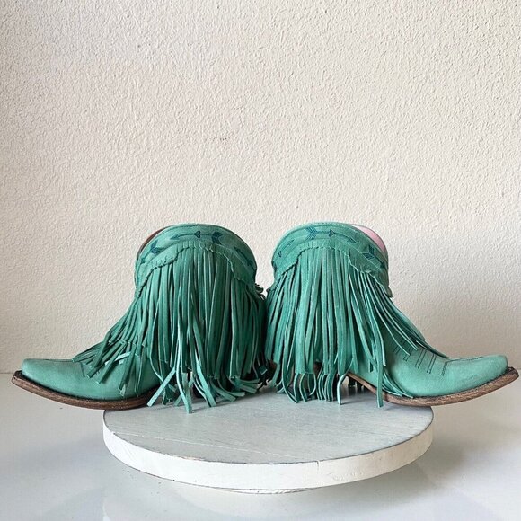 Junk Gypsy SPITFIRE Lane Boots 5  Womens Cowboy Bootie Turquoise Cowgirl Western - Picture 7 of 10